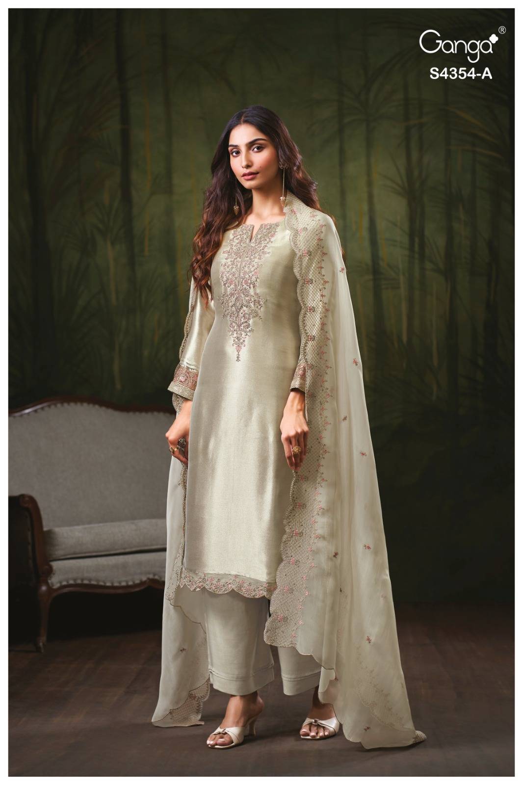 SAREEN 4354 Series By Ganga Fashion Stylish Beautiful Colourful BEMBERG SILK Dresses At Wholesale Price